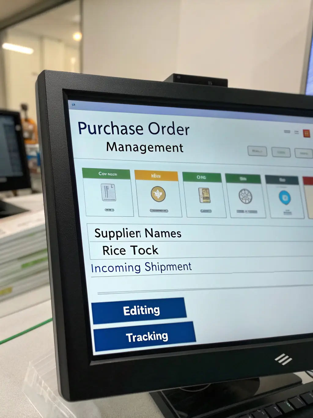 A user-friendly interface of Zk4codex's Inventory Management Software, showing stock levels, order tracking, and automated reorder points.
